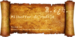 Milhoffer Árpád névjegykártya