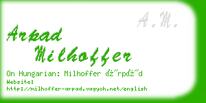 arpad milhoffer business card